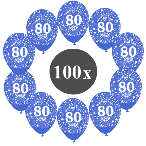 Luftballons-Zahl-80-Blau-100-Stueck