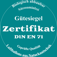 Luftballons mit Zertifikat, biologisch abbaubar, nitosaminfrei, Naturkautschuklatex