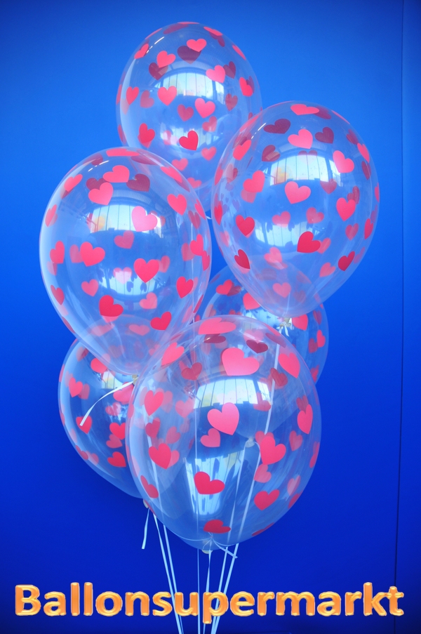 Luftballons-aus-Latex-Transparente-Latexballons-mit-Herzen