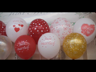 Luftballons aus Latex zur Hochzeit, Rundballons mit Hochzeitsmotiven