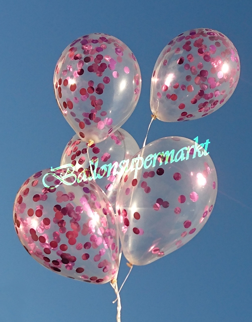 Luftballons-mit-Konfetti-Pink-Dekoration-Party-Fest-Hochzeit-Silvester