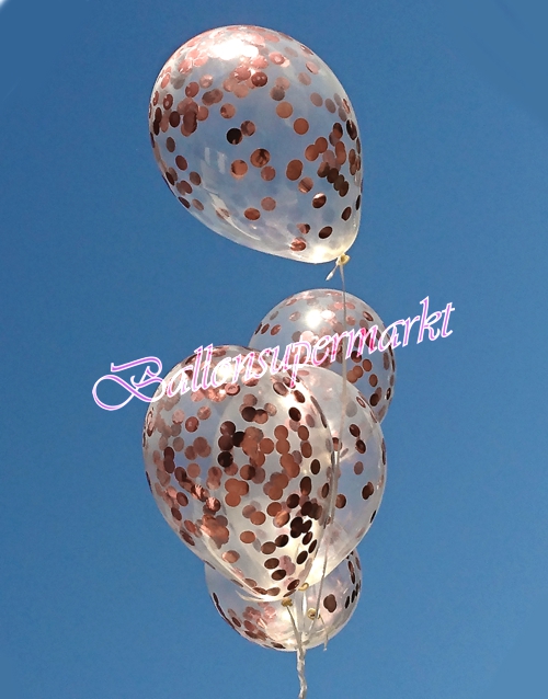 Luftballons-mit-Konfetti-Rosegold-Dekoration-Party-Fest-Hochzeit-Silvester