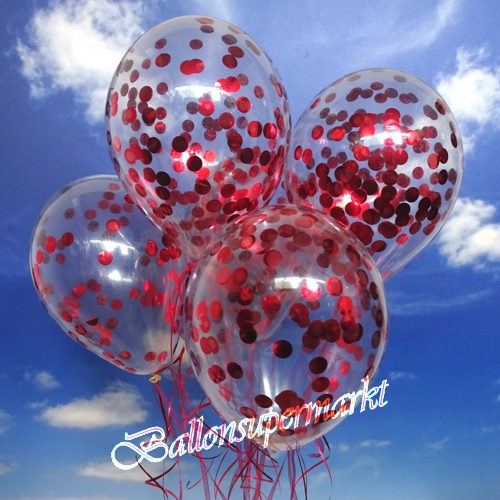 Luftballons-mit-Konfetti-Rot-Dekoration-Party-Fest-Hochzeit-Silvester