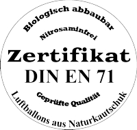 Luftballons aus Latex mit Zertifikat, geprüfte Qualität