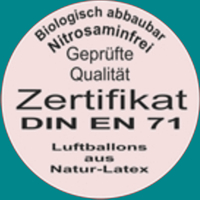 Luftballons aus Latex mit Zertifikat, geprüfte Qualität