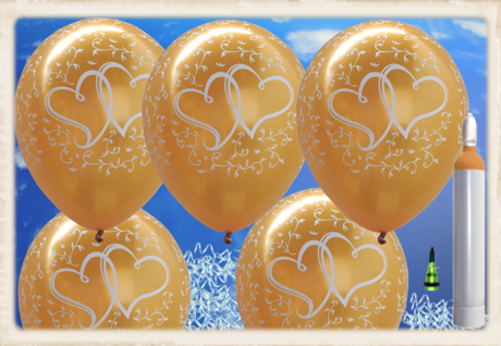Luftballons-zur-Hochzeit-steigenlassen-100-goldene-Luftballons-Verschlungene-Herzen-Ballons-Helium-Set
