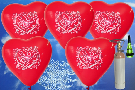 Luftballons-zur-Hochzeit-steigen-lassen-50-rote-Herzluftballons-Just-Married-mit-Ballongasflasche-Helium-Set