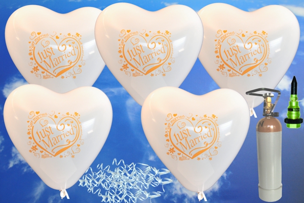 Luftballons-zur-Hochzeit-steigen-lassen-50-weisse-Herzluftballons-Just-Married-mit-Ballongasflasche-Helium-Set-Full-Service
