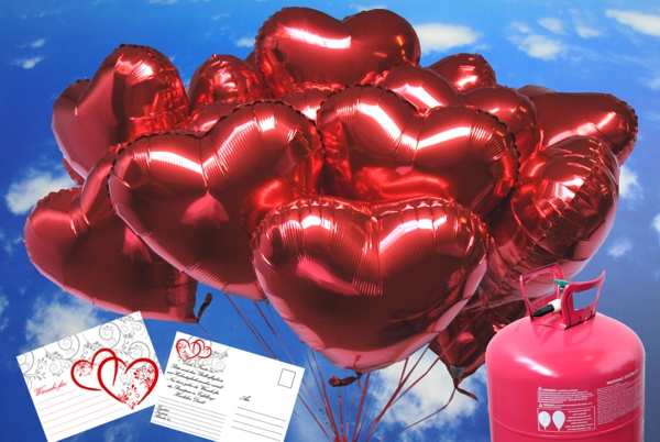 Luftballons-zur-Hochzeit-steigen-lassen-Herzluftballons-aus-Folie-in-Rot-Helium-Set-inklusive-Ballonflugkarten