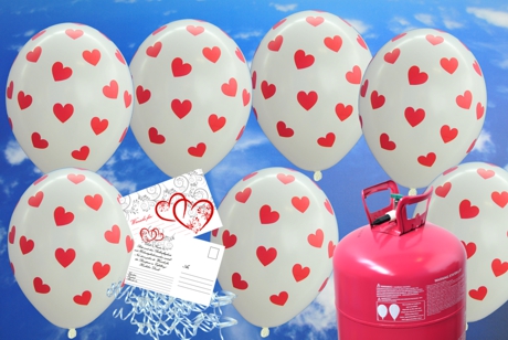 Luftballons-zur-Hochzeit-steigen-lassen-weisse-runde-Luftballons-mit-roten-Herzen-Helium-Set-mit-Ballonflugkarten