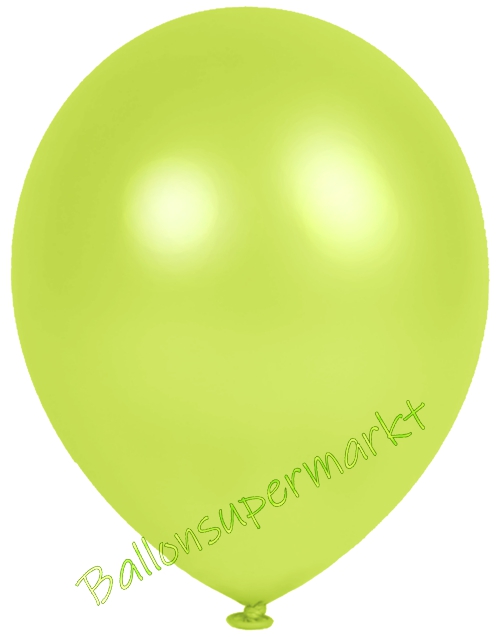 Metallic-Luftballons-Apfelgruen-25-28-cm-Ballons-aus-Natur-Latex-zur-Dekoration