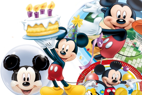 Micky-Maus-Partydekoration-und-Luftballons-zum-Kindergeburtstag