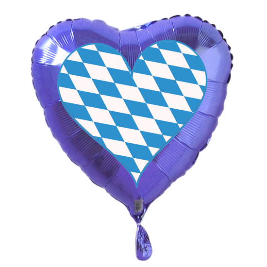 Deko-Luftballon-blau-Herzform-bayrische-Raute