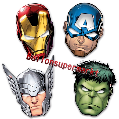 Party-Masken-Avengers-Kindergeburtstag-Dekoration-Hulk-Thor-Iron-Man-Captain-America