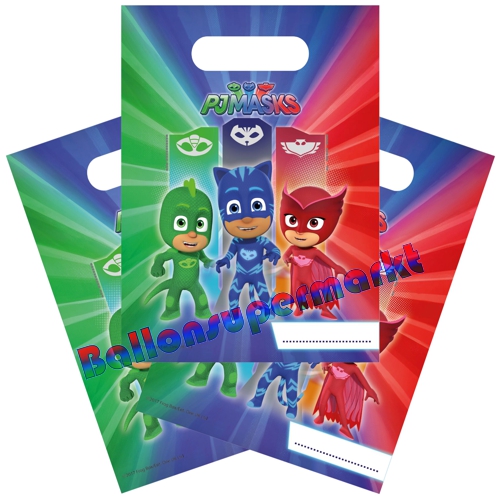 Party-Tueten-PJ-Masks-Partydekoration-Kindergeburtstag-Pyjamahelden-Deko