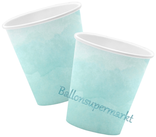 Partybecher-Blasstürkis-Partydekoration-Geburtstag-Babyparty-Tischdekoration