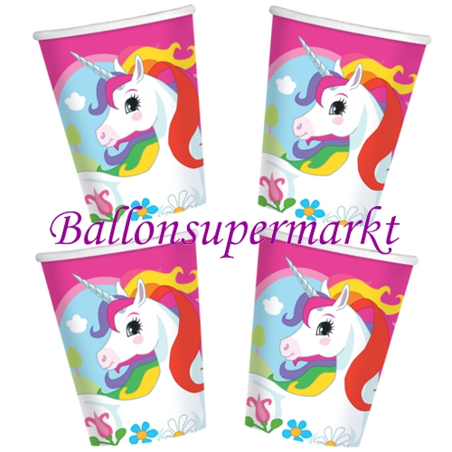 Partybecher-Einhorn-Tischdekoration-Kindergeburtstag-Unicorn