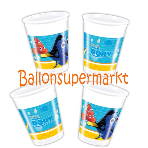 Partybecher-Findet-Dorie-Tischdekoration-Finding-Dory-Partydeko-Kindergeburtstag-Plastikbecher-Nemo