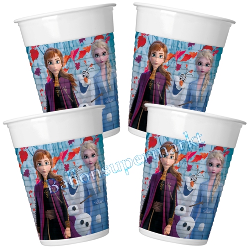 Partybecher-Frozen-2-Partydekoration-Kindergeburtstag-Eiskoenigin-2-Tischdeko-Disney