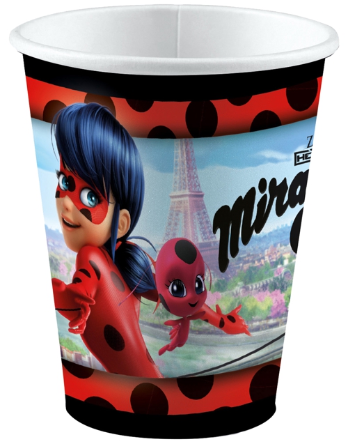 Partybecher-Miraculous-Ladybug-Partydekoration-Kindergeburtstag-Marinette-Tischdeko-Cat-Noir