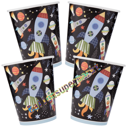 Partybecher-Outer-Space-Partydekoration-Weltraum-Tischdeko-zum-Kindergeburtstag-Astronaut