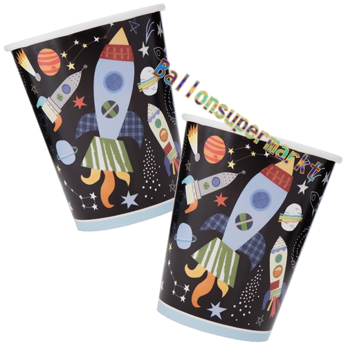 Partybecher-Outer-Space-Partydekoration-Weltraum-Tischdeko-zum-Kindergeburtstag