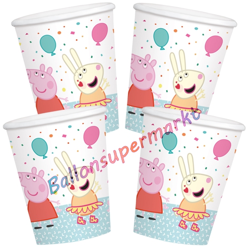 Partybecher-Peppa-Wutz-Partydekoration-Tischdeko-zum-Kindergeburtstag-Peppa-Pig-Pappbecher