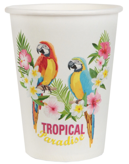 Partybecher-Tropisch-Partydeko-Tischdekoration-Mottoparty-Hawaii-Beachparty-Tropen