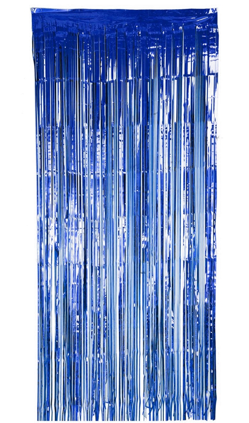 Partydeko-Fransenvorhang-Blau-Lametta-Vorhang-Dekoration-Silvester-Partydekoration