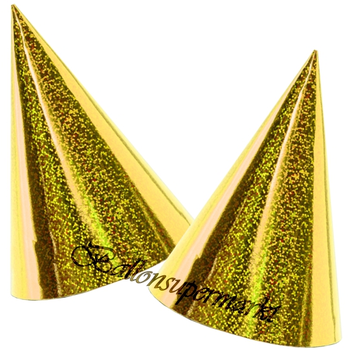 Partyhuetchen-Gold-holografisch-Partydekoration-Geburtstagsdeko