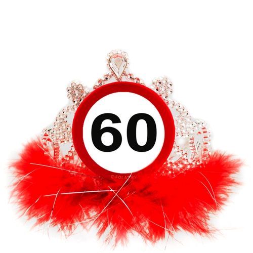 Partykrone-60.-Geburtstag-Verkehrsschilder-60-Partydekoration-Krone-zur-Geburtstagsparty