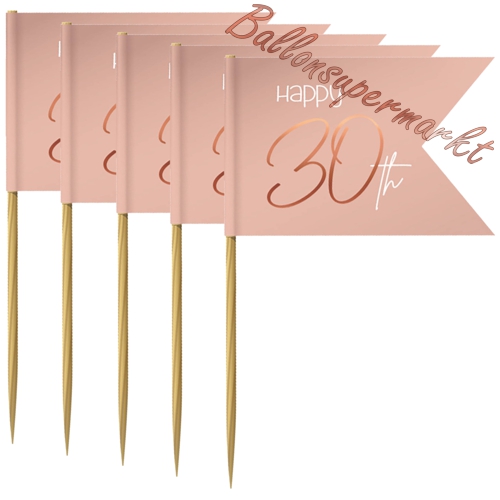 Partypicker-Elegant-Lush-Blush-30-Dekoration-zum-30.-Geburtstag-Partydekoration-Deko-Picks