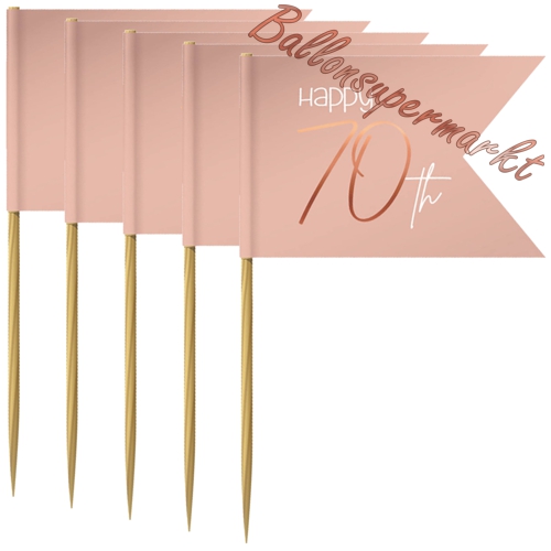 Partypicker-Elegant-Lush-Blush-70-Dekoration-zum-70.-Geburtstag-Partydekoration-Deko-Picks