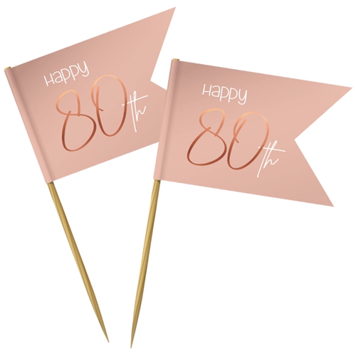 Partypicker-Elegant-Lush-Blush-80-Dekoration-zum-80.-Geburtstag-Partydeko-Deko-Picks