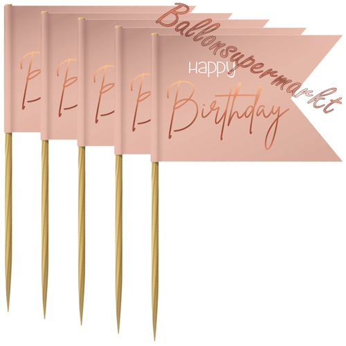 Partypicker-Elegant-Lush-Blush-Happy-Birthday-Dekoration-zum-Geburtstag-Partydekoration-Deko-Picks