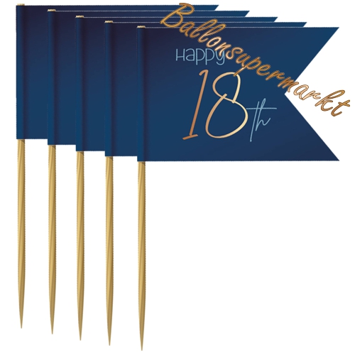 Partypicker-Elegant-True-Blue-18-Dekoration-zum-18.-Geburtstag-Partydeko-Deko-Picks