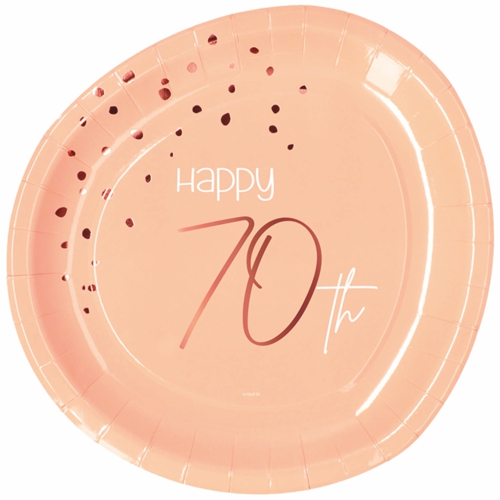 Partyteller-Happy-70th-Elegant-Lush-Blush-Tischdekoration-zum-70.-Geburtstag-Partydeko