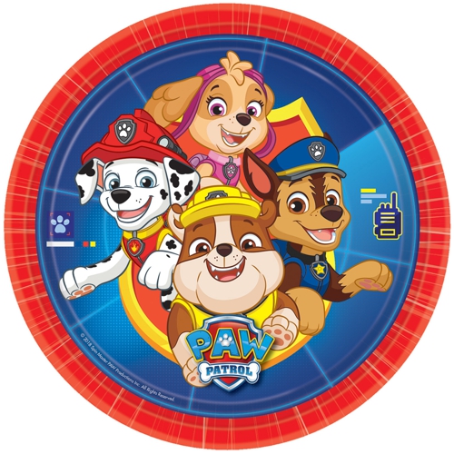 Partyteller-Paw-Patrol-2019-Partydekoration-Chase-Marshall-Kindergeburtstag-Pappteller-Rubble-Skye