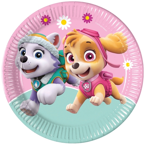 Partyteller-Paw-Patrol-Skye-und-Everest-Partydekoration-Tischdeko-zum-Kindergeburtstag-Paw-Patrol-Maedchen