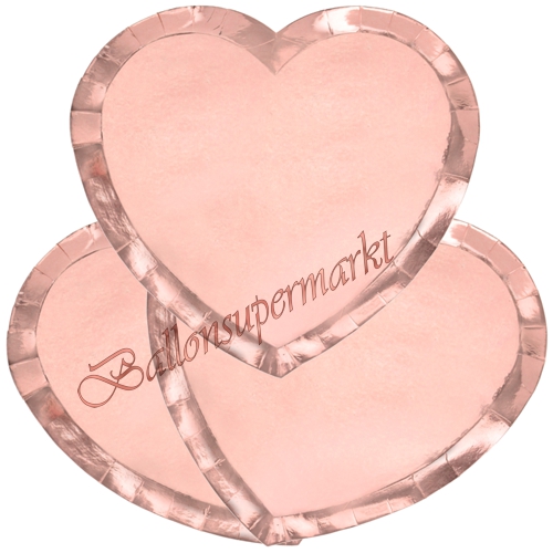 Partyteller-Rose-Gold-Heart-Tischdekoration-zu-Geburtstag-Hochzeit-Partydeko