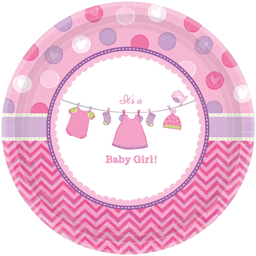 Partyteller-Shower-with-Love-Girl-Tischdekoration-zur-Babyparty-Maedchen