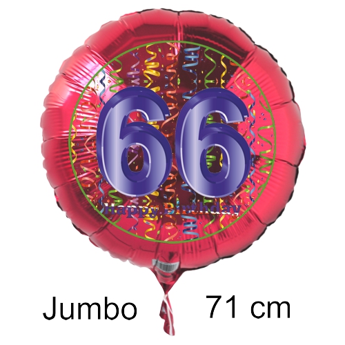 Rundluftballon-auf-rund-rot-71-cm-Zahl-66-mit-Helium