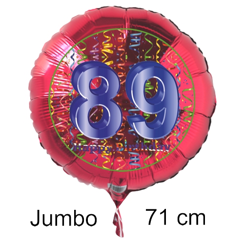 Rundluftballon-auf-rund-rot-71-cm-Zahl-89-mit-Helium
