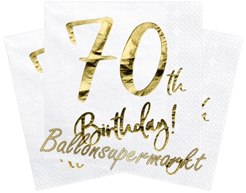 Servietten-70th-Birthday-Gold-Partydekoration-zum-70.-Geburtstag-Tischdeko