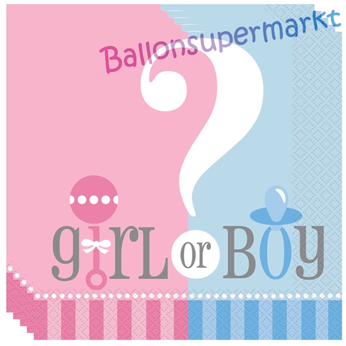 Servietten-Boy-or-Girl-Gender-Reveal-Partydekoration-Babyparty-Geschlecht Servietten-Boy-or-Girl-Gender-Reveal-Partydekoration-Babyparty-Geschlecht