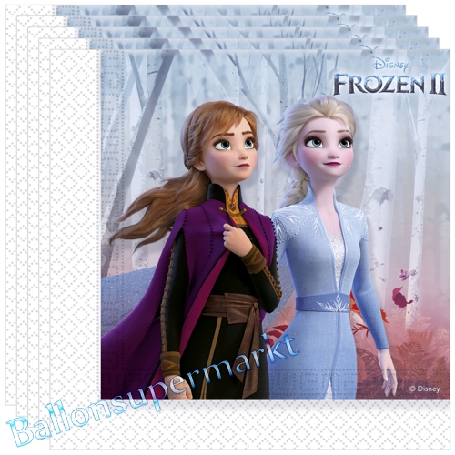 Servietten-Frozen-2-Partydekoration-Kindergeburtstag-Eiskoenigin-2-Tischdeko-Anna-Elsa