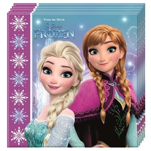 Servietten-Frozen-Northern-Lights-Eiskoenigin-Partydekoration-Olaf-Anna-Elsa-Prinzessin-Disney
