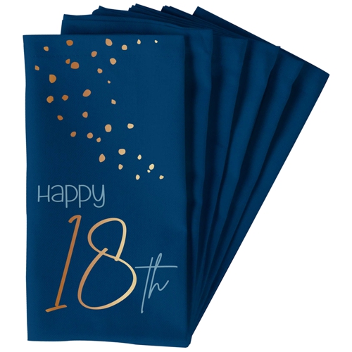 Servietten-Happy-18th-Elegant-True-Blue-Tischdekoration-zum-18.-Geburtstag-Partydeko