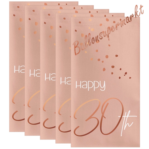 Servietten-Happy-30th-Elegant-Lush-Blush-Tischdekoration-zum-30.-Geburtstag-Partydekoration