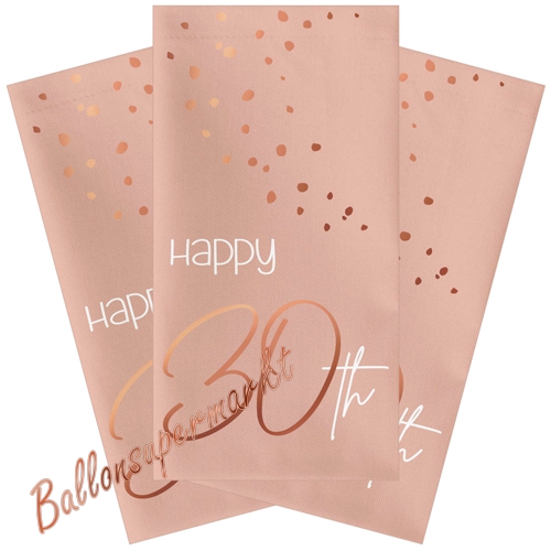 Servietten-Happy-30th-Elegant-Lush-Blush-Tischdekoration-zum-30.-Geburtstag